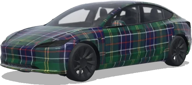 Tartán clásico Barbour (vinilo completo con el clásico tartán de barbour) – wrap para Tesla Model 3