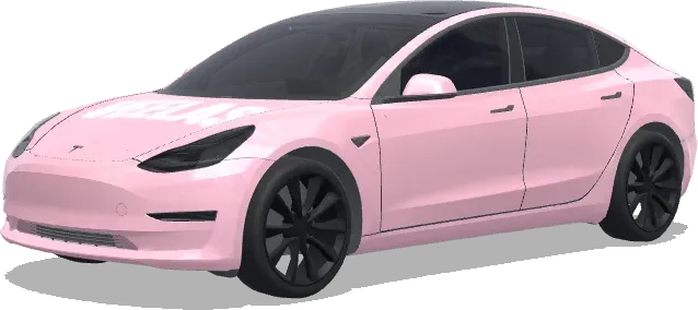 粉色VEELAS前蓋(light pink with the word VEELAS on the frunk) – 特斯拉 Model 3 塗裝