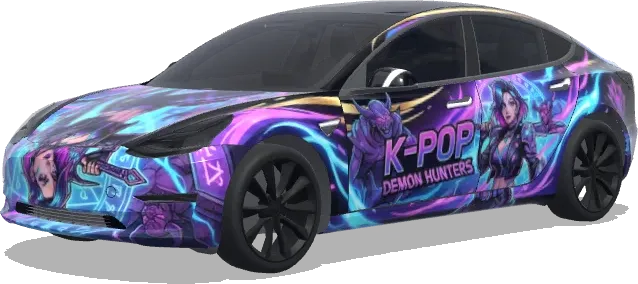 Zoey Demon Hunters – Tesla Model 3 wrap