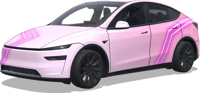 Neon-Schaltkreis Pink – Tesla Model Y Wrap