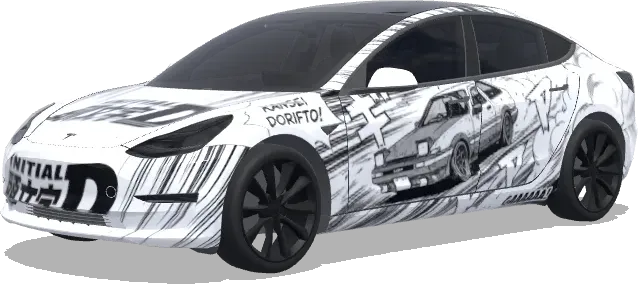 Initial D Comic (original comic design initial d) – Tesla Model 3 Wrap