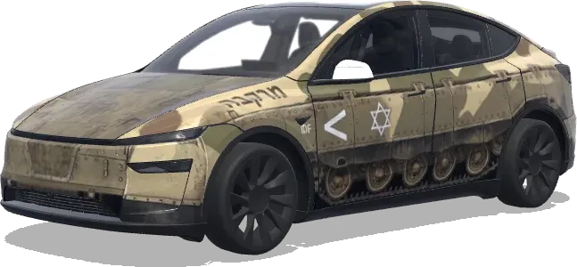 color scheme of merkava tank – Tesla Model Y wrap