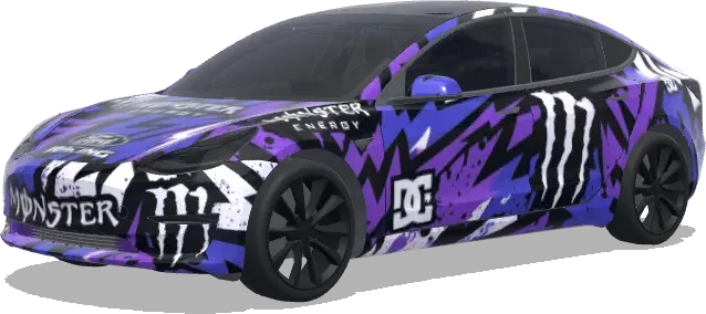 Ken Block Fiesta фиолетовый – оклейка Tesla Model 3