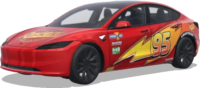 Lightning McQueen (Make a ligthning mcqueen wrap) – Tesla Model 3 Wrap