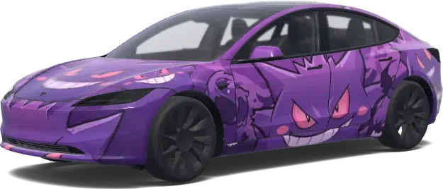 Gengar Ghost Wrap – Tesla Model 3 wrap