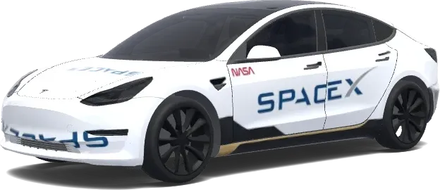 SpaceX-Mission Weiß – Tesla Model 3 Wrap