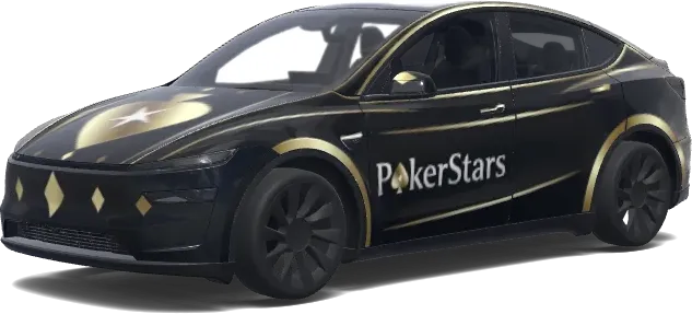 Estrellas de Póquer en Oro Negro – wrap para Tesla Model Y