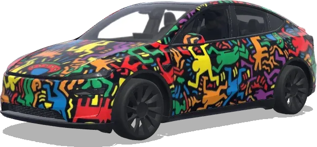 Keith Haring (keith haring) – covering Tesla Model Y