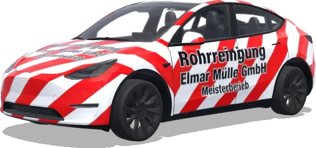 Red White Stripe – Tesla Model Y wrap