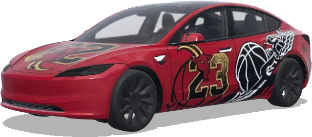 Michael Jordan rojo (#23 is the goat. Red themed around Michael Jordan) – wrap para Tesla Model 3