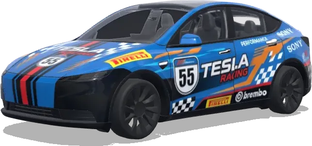 Blue 55 Tesla Racing – Tesla Model Y wrap