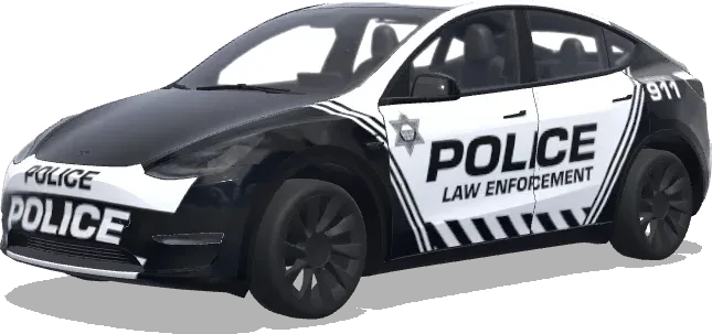 블랙 화이트 경찰 별 – 테슬라 Model Y 랩핑