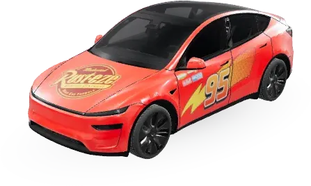 Rennschwein Rudi Rüssel (Lightning McQueen) – Tesla Model Y Wrap