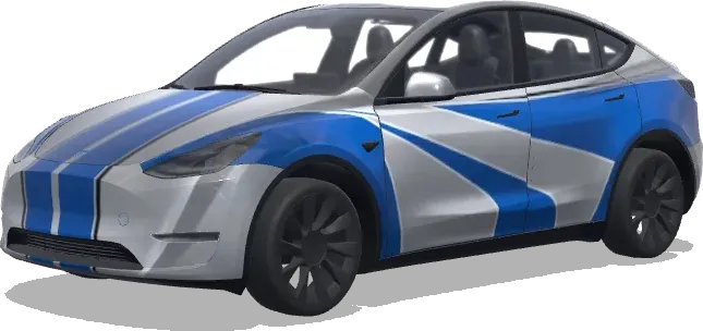 Blue Grey Speed – Tesla Model Y wrap
