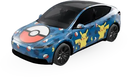 Blue Electric Pikachu Wrap (피카츄) – Tesla Model Y wrap