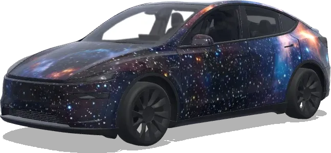 only the galaxy skin with the parallax – Tesla Model Y wrap