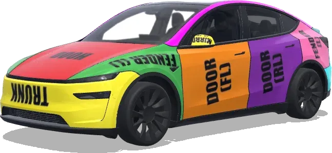 부품별 색상 랩 – 테슬라 Model Y 랩핑