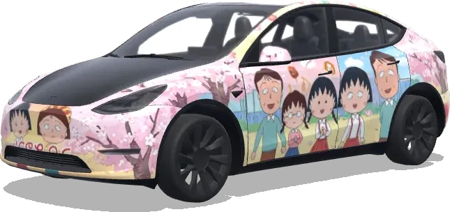 Chibi Maruko-chan (樱桃小丸子) – Tesla Model Y Wrap