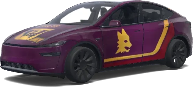 AS 로마 로고와 색상 (as roma logo e colori.) – 테슬라 Model Y 랩핑