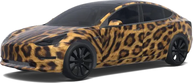 Wildes Leopardenmuster – Tesla Model 3 Wrap