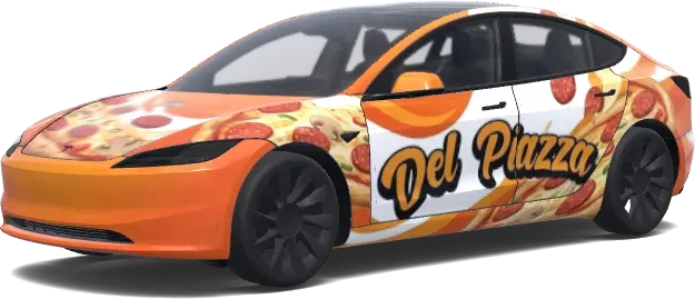 Del Piazza Orange – Tesla Model 3 wrap