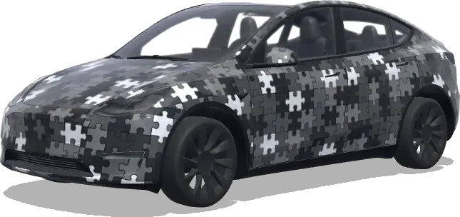 Urban Jigsaw Camo – Tesla Model Y wrap