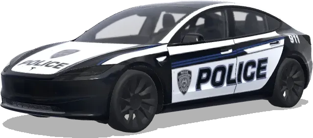 Blue Stripe Police – Tesla Model 3 wrap