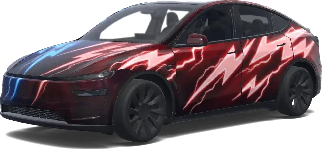 Blaue Blitze – Tesla Model Y Wrap