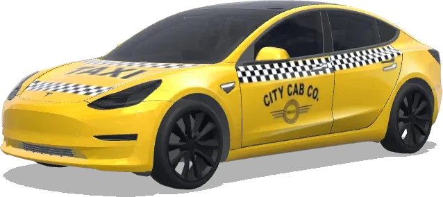Checker Stripe City Cab – Tesla Model 3 wrap