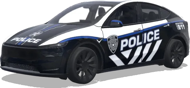 蓝色条纹警车 – 特斯拉 Model Y 涂装