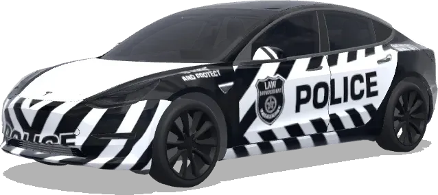 Black and White Police Shield – Tesla Model 3 wrap
