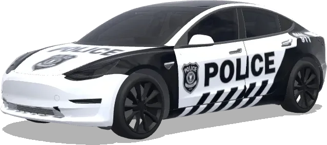 Policía en blanco y negro – wrap para Tesla Model 3