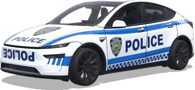SUV policial con franja azul – wrap para Tesla Model Y