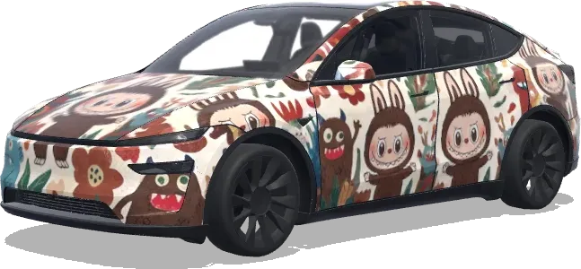 Défilé Labubu Floral (拉布布) – covering Tesla Model Y