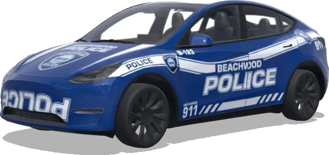Police de Beachwood (Beachwood Police) – covering Tesla Model Y