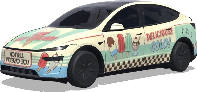 Ливрея мороженого – оклейка Tesla Model Y L