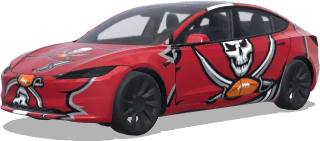 Buccaneers Flag Hood – Tesla Model 3 wrap