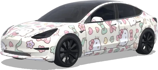 Hello Kitty simple (我想要hello kitty的 简单又好看) – wrap para Tesla Model 3