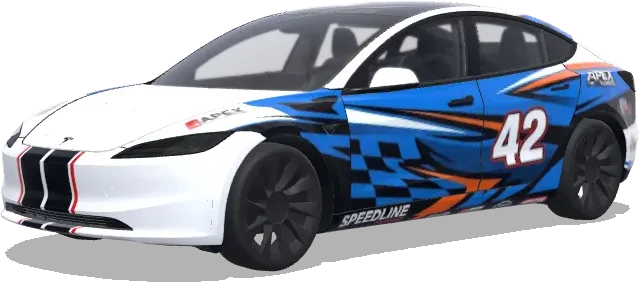 Blue 42 Speedline Wrap – Tesla Model 3 wrap