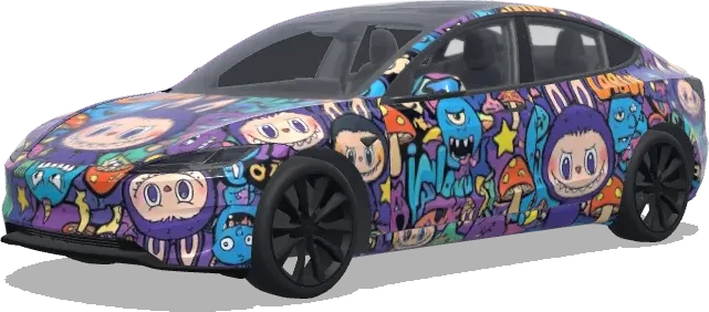 Labubu. – Tesla Model 3 wrap