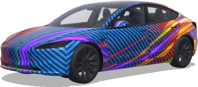 carbon fiber racing – Tesla Model 3 wrap