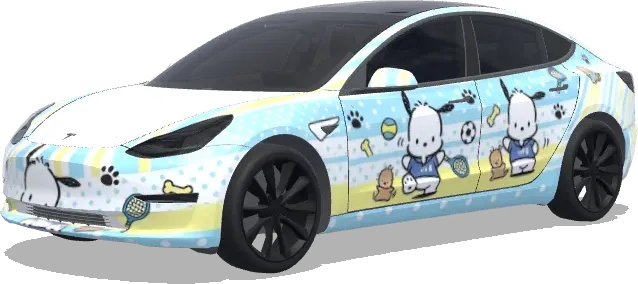 포챠코 (Pochacco) – 테슬라 Model 3 랩핑