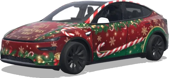 Zuckerstangen-Weihnachten – Tesla Model Y Wrap