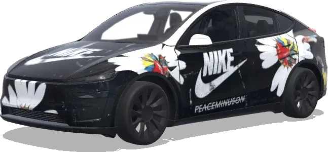 Nike G-Dragon Flowers (NIKE权志龙联名的花) – Tesla Model Y wrap