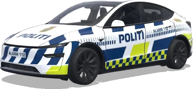 Blue White Checkered Police Wrap – Tesla Model Y wrap