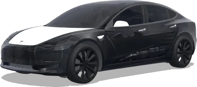 batman's batmobile. Colors: black. – Tesla Model 3 wrap
