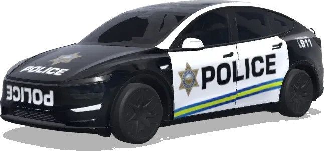 Чёрно-белая полицейская звезда – оклейка Tesla Model Y L
