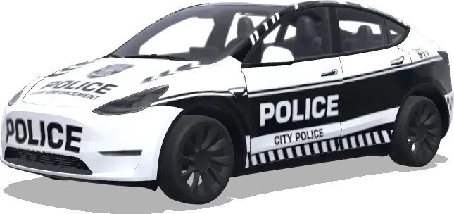黑白城市警車 – 特斯拉 Model Y 塗裝