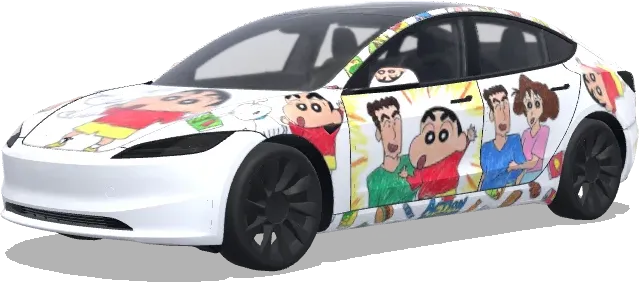 蠟筆小新(crayon shinchan) – 特斯拉 Model 3 塗裝