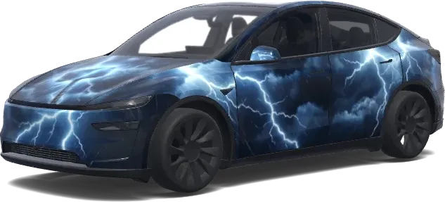 Thor's Mjolnir Storm – Tesla Model Y wrap